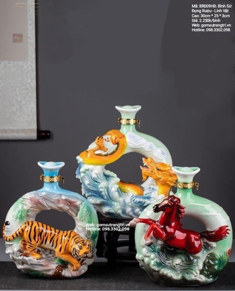 BÌNH SỨ ĐỰNG RƯỢU - LINH VẬT